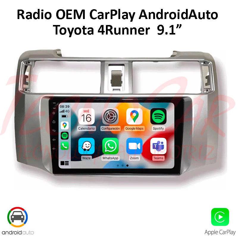 RADIO TOYOTA 4RUNNER CARPLAY  / ANDROID AUTO / 9.1"